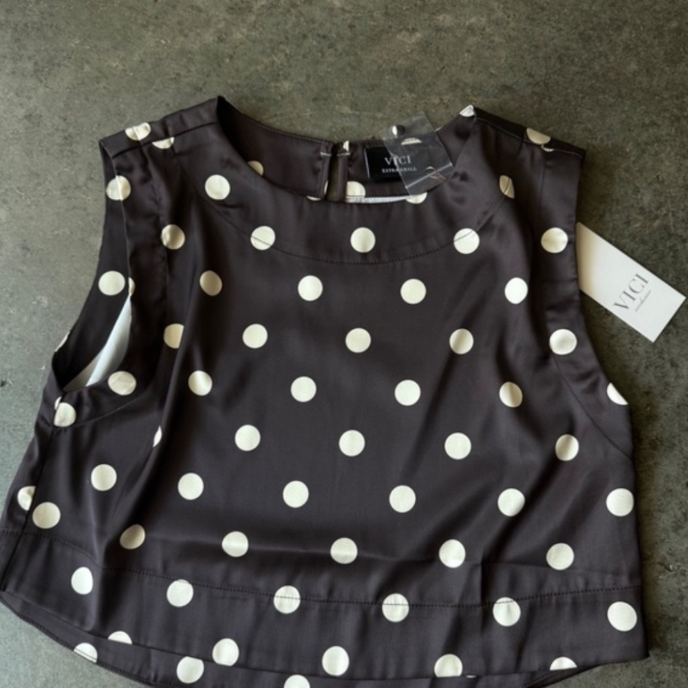 Vici satin polka dot top